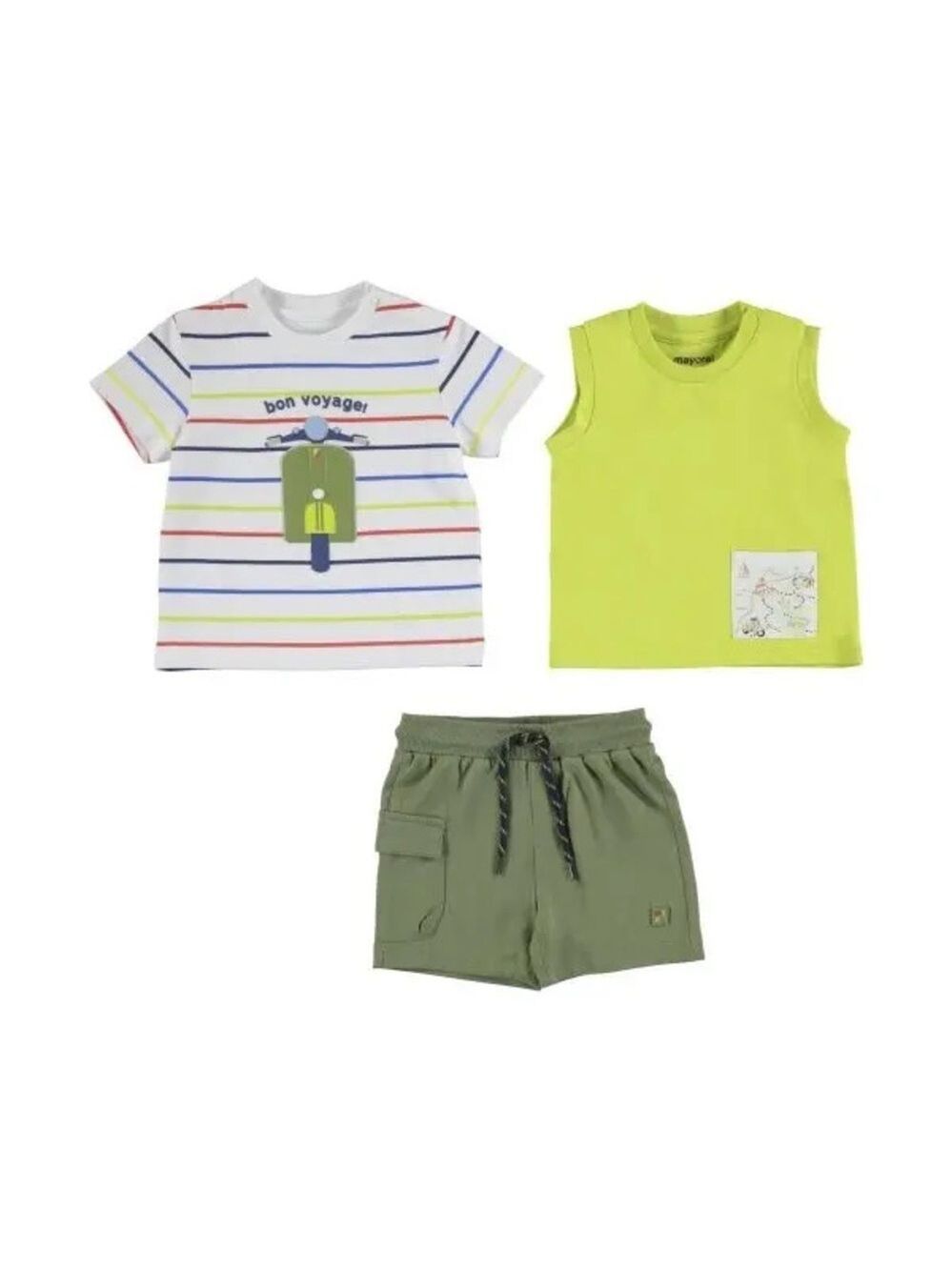 Size 24 months Mayoral Multicolor Striped Tee and Lime Set